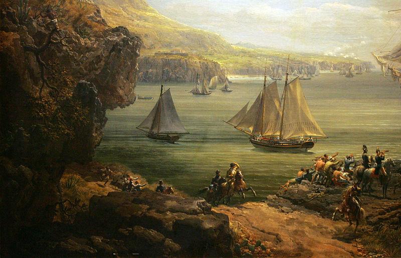 Louis-Philippe Crepin Fight of the Poursuivante against the British ship Hercules Sweden oil painting art